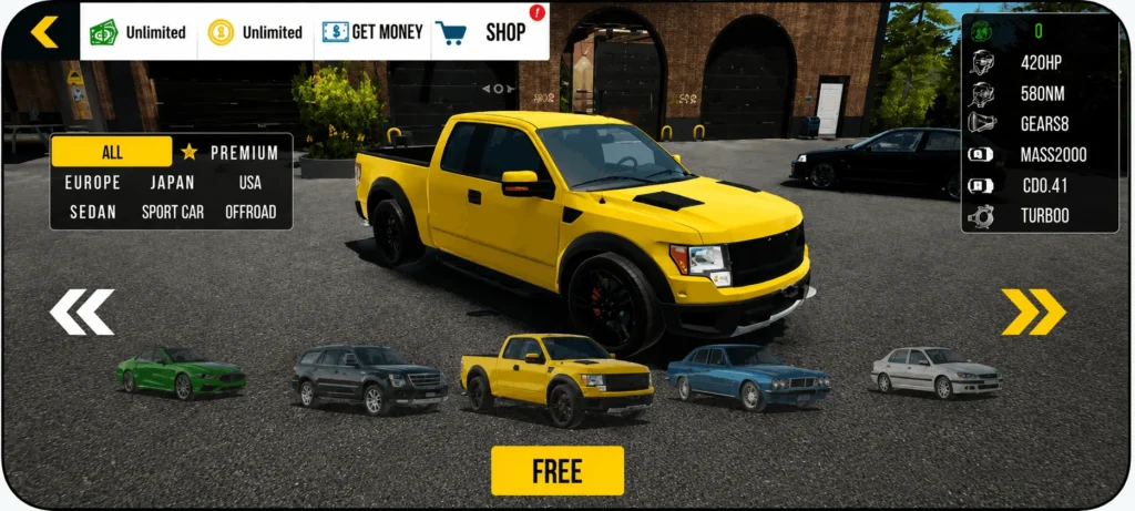 Unlimited money and premium vehicles unlocked in Car Parking Multiplayer