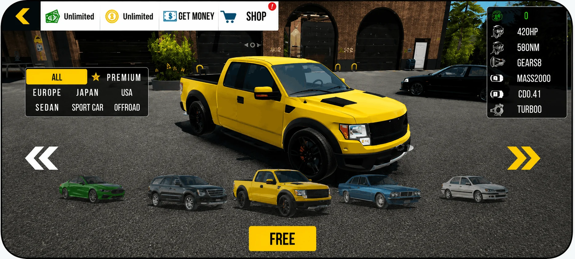 Unlimited money and premium vehicles unlocked in Car Parking Multiplayer