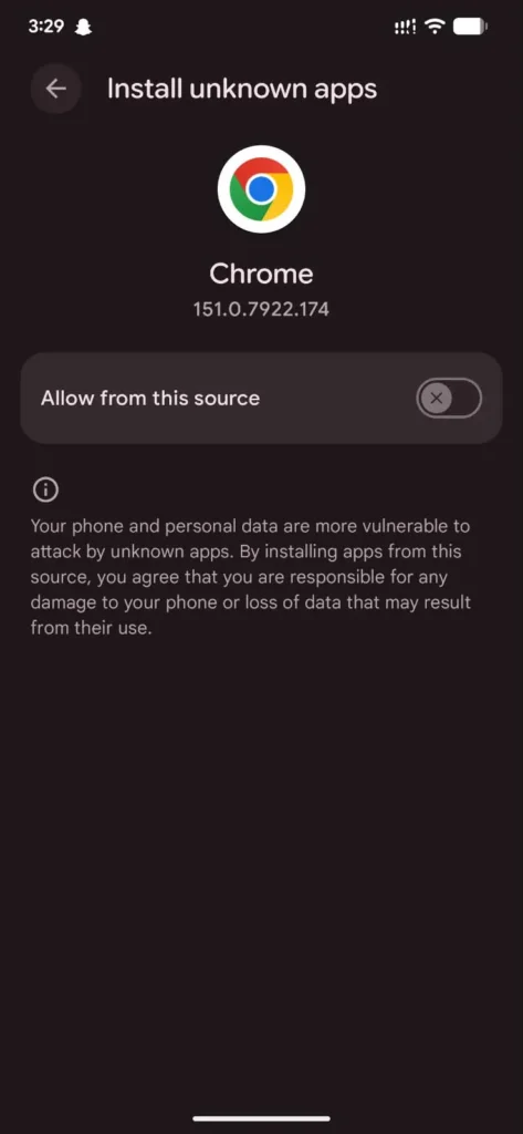Enable Unknown Sources